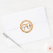 70イン金ゴールド- 70th Birthday Partyスタンプ ラウンドシール (封筒)