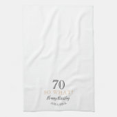 70エレガントだから何おもしろい引用文70誕生日 キッチンタオル (縦)