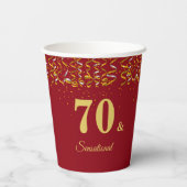 70エレガントとセンセーショナル誕生日オンブルゴーニュ 紙コップ (裏面)