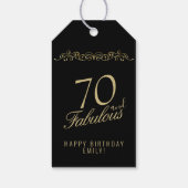 70エレガントと素晴らしいオーナメント70誕生日 ギフトタグ (裏面)