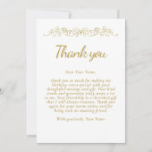 70エレガントと素晴らしいオーナメント70誕生日 サンキューカード (正面)