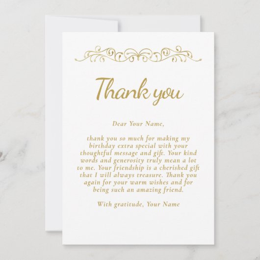 70エレガントと素晴らしいオーナメント70誕生日 サンキューカード (正面)