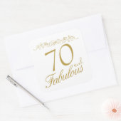 70エレガントと素晴らしいオーナメント70誕生日 スクエアシール (封筒)