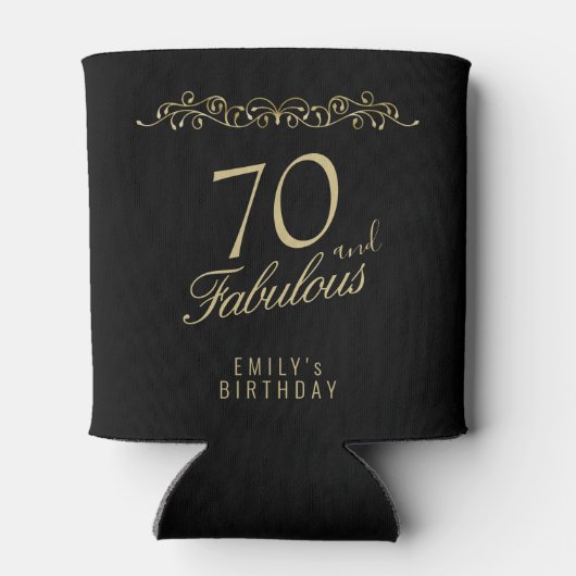 70エレガントと素晴らしいオーナメント70誕生日 缶クーラー (裏面)