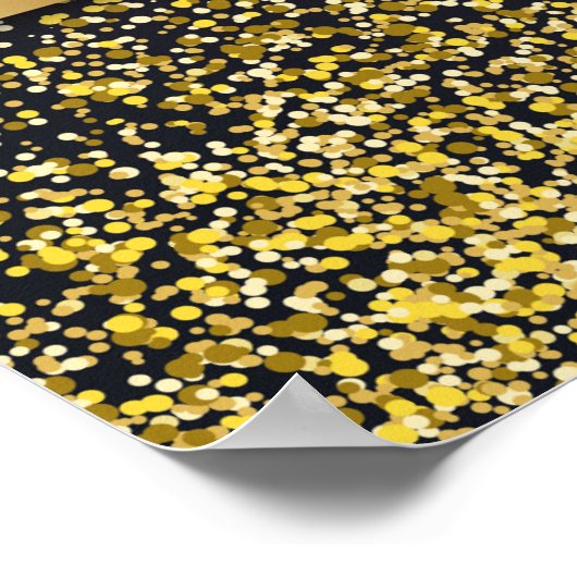 70エレガントと素晴らしい金ゴールドグリッター70誕生日 ポスター (角)