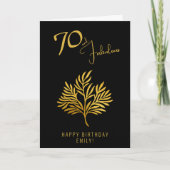 70エレガントと素晴らしい金ゴールド小枝70誕生日 カード (正面)