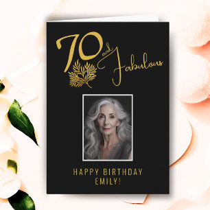 70エレガントとFabulous Tigs 70th誕生日写真 カード