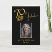 70エレガントとFabulous Tigs 70th誕生日写真 カード (正面)