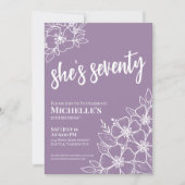 70エレガントパープル70歳の誕生日パーティー 招待状 (正面)