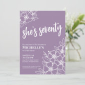 70エレガントパープル70歳の誕生日パーティー 招待状 (スタンド正面)