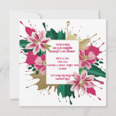 70エレガント番目の誕生日とカスタムLady Caricature 招待状 (裏面)