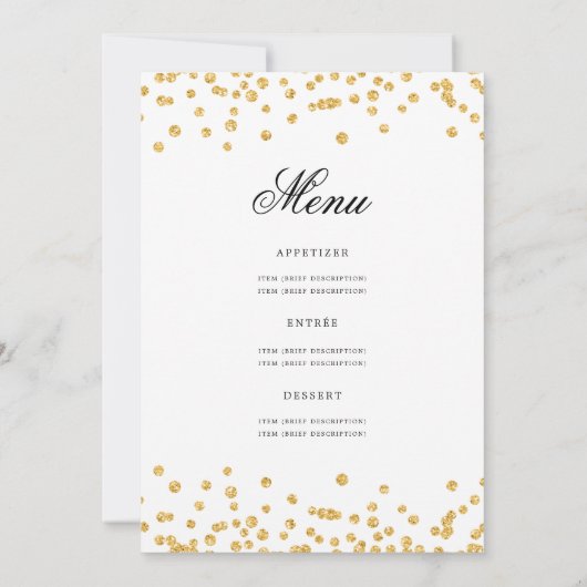 70エレガント番目の誕生日プログラムメニュー金ゴールド 招待状 (裏面)