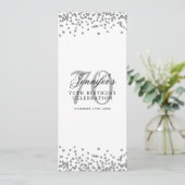 70エレガント番目の誕生日メニューSilver紙吹雪 招待状 (スタンド正面)