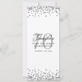 70エレガント番目の誕生日メニューSilver紙吹雪 招待状 (正面)