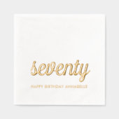 70エレガント誕生日ゴールドフォイルモダンナプキンス 箔ナプキン (正面)