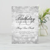 70エレガント誕生日シルバーウィンターワンダーランド 招待状 (スタンド正面)