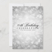 70エレガント誕生日シルバーウィンターワンダーランド 招待状 (裏面)