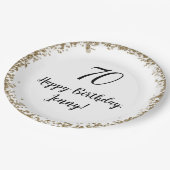 70エレガント誕生日プレート金ゴールド ペーパープレート (アングル)
