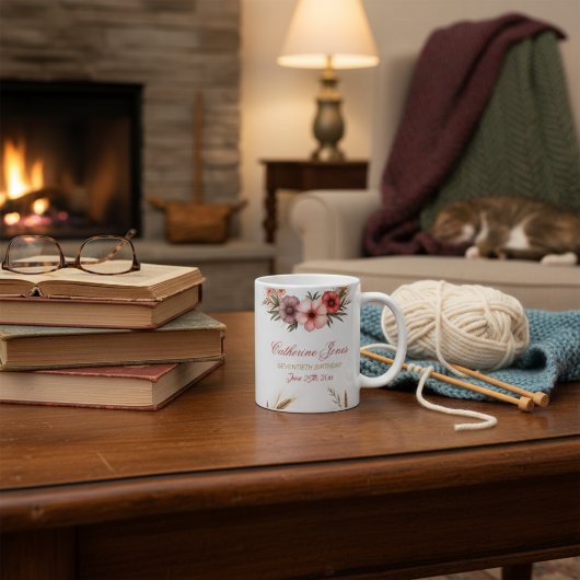 70エレガント誕生日マグカップおばあちゃん – ボホシック コーヒーマグカップ