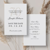 70エレガント誕生日日付を詳細付きで保存 招待状