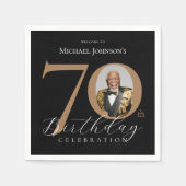 70エレガント誕生日 スタンダードカクテルナプキン (正面)