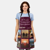 70カスタム歳の女性のための写真コラージュのギフト エプロン (着用した状態)