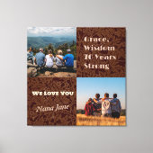 70カスタム歳の女性のための写真コラージュのギフト キャンバスプリント (正面)