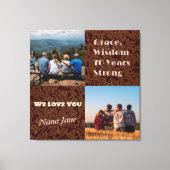 70カスタム歳の女性のための写真コラージュのギフト キャンバスプリント (正面)