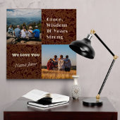 70カスタム歳の女性のための写真コラージュのギフト キャンバスプリント