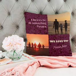 70カスタム歳の女性のための写真コラージュのギフト クッション