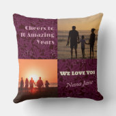 70カスタム歳の女性のための写真コラージュのギフト クッション (裏面)