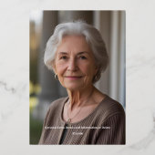 70カスタム歳の誕生日パーティアールデコテクスチャ 箔招待状 (裏面)