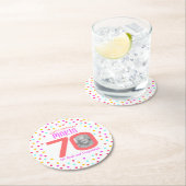 70カスタムthカラフルサンゴ紙吹雪 ラウンドペーパーコースター (インサイチュ)