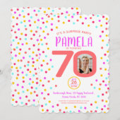 70カスタムthカラフルサンゴ紙吹雪 招待状 (正面/裏面)