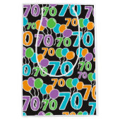 70カラフル番目の誕生日抱き枕 ミディアムペーパーバッグ (正面)