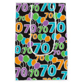 70カラフル番目の誕生日抱き枕 ミディアムペーパーバッグ (裏面)