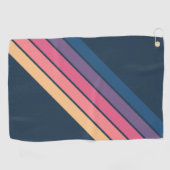 70カラフルs 80sストライプのレトロクラシックストライプ ゴルフタオル (横)