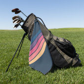 70カラフルs 80sストライプのレトロクラシックストライプ ゴルフタオル (グリーン)