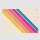 70カラフルs 80sストライプのレトロクラシックストライプ ゴルフタオル (横)
