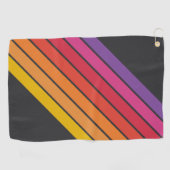 70カラフルs 80sストライプのレトロクラシックストライプ ゴルフタオル (横)