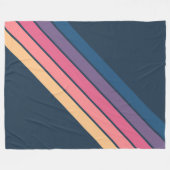 70カラフルs 80sストライプのレトロクラシックストライプ フリースブランケット (正面(横))