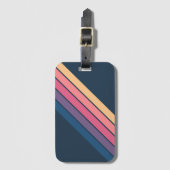 70カラフルs 80sストライプのレトロクラシックストライプ ラゲッジタグ (正面縦)