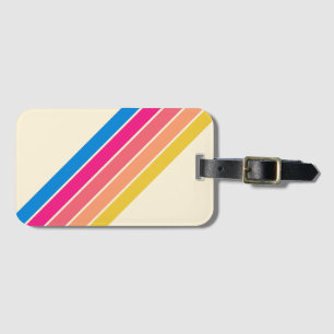 70カラフルs 80sストライプのレトロクラシックストライプ ラゲッジタグ