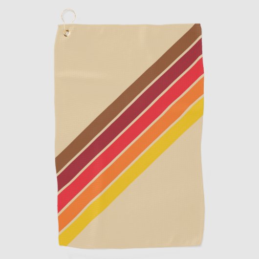 70カラフルs 80sストライプのレトロレーシングストライプ ゴルフタオル (正面)