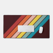 70カラフルs 80sストライプのレトロレーシングストライプ デスクマット (キーボード&マウス)