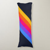 70カラフルs 80sストライプのレトロレーシングストライプ ボディピロー (正面縦)