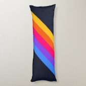 70カラフルs 80sストライプのレトロレーシングストライプ ボディピロー (裏面 (縦))