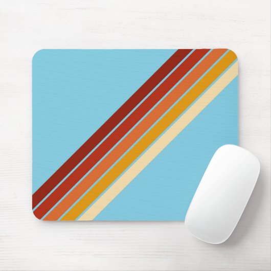 70カラフルs 80sストライプのレトロレーシングストライプ マウスパッド (マウス)