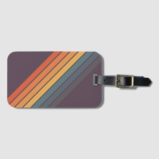 70カラフルs 80sストライプのレトロレーシングストライプ ラゲッジタグ (正面横)