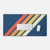 70カラフルs 80sレトロストライプのストライプ デスクマット (キーボード&マウス)